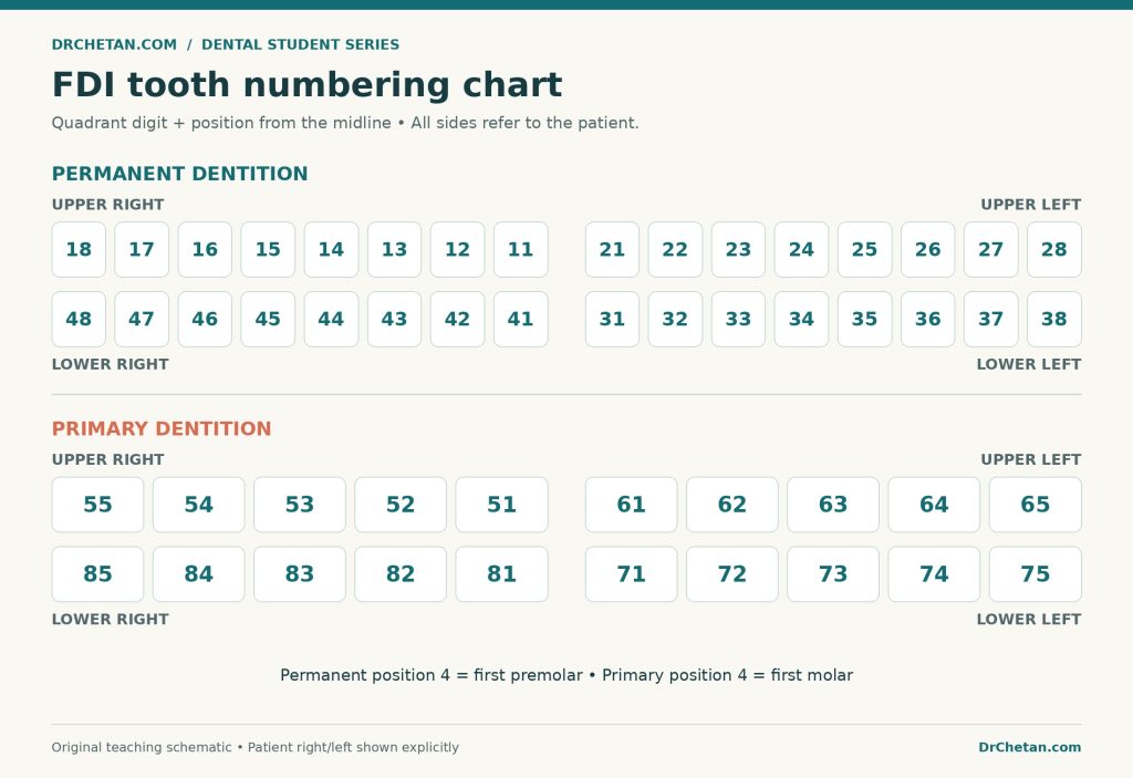 FDI Permanent Primary Tooth Numbering